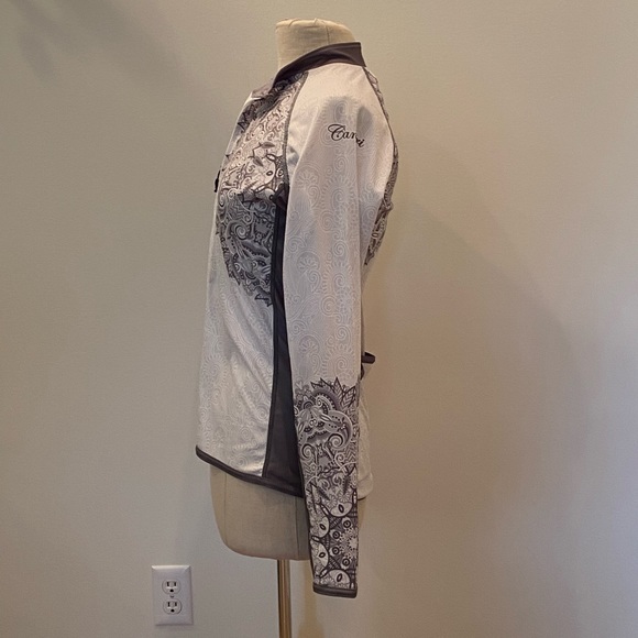 Canari Womens Gray White Long Sleeve Cycling Shirt/ Beautiful Print / Size XL - Picture 9 of 13